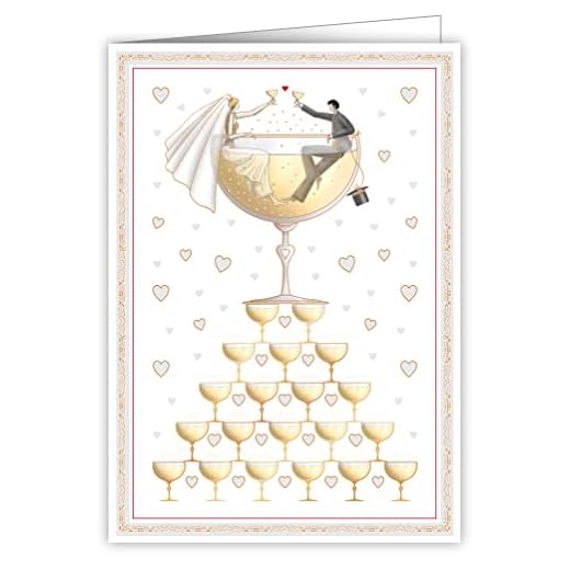 Quire Mac Carte classique Champagne Couple Doré/rose 115 x 163 mm