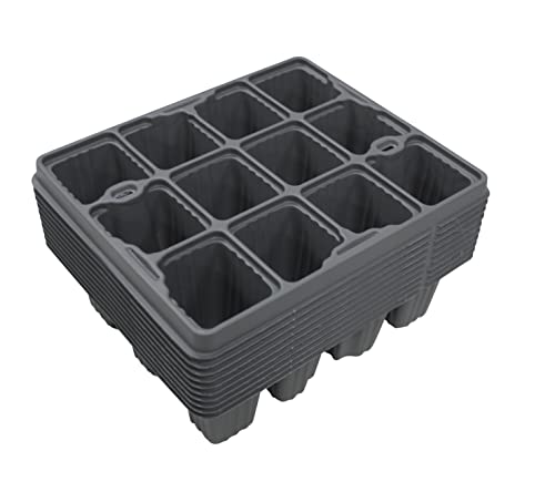Kingston Tools Pack of 10 Seed Trays 12 Cells Germination Propagation Trays Cavity Growing Seedlings Insert Recycled Plastic