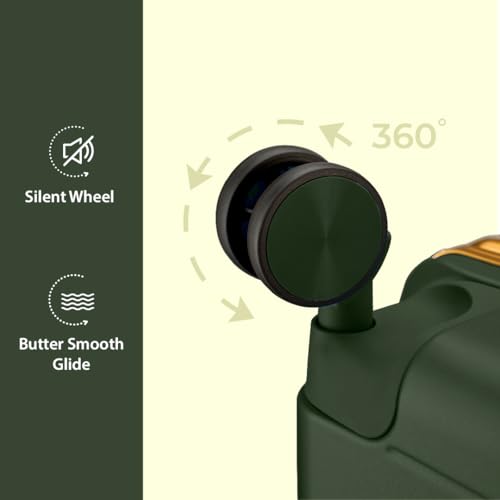 Image of Maleta Gold Series Cabin and Check-in Medium Luggage| 20'' and 24'' | Aluminium Frame,Dual TSA Lock | Trolley Bags for Travel Set of 2 | Suitcase | Luggage Bags (Green, Set of 2 (Small-Medium))