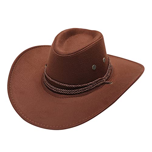 Chapeau de soleil décontracté pour adulte - En plastique - Style occidental - Style cowboy, café, taille unique