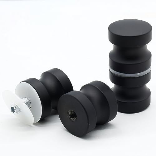 Image of 2 Pack Shower Glass Door Handle, Stainless Steel Shower Doors Knob Double Sided Pull Hardware for Bathroom Glass Doors (Black)