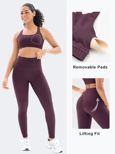 Workout Sets for Women High Waisted Leggings with Cross Back Sports Bra 2 Piece Gym Outfits Yoga Gym Clothes3