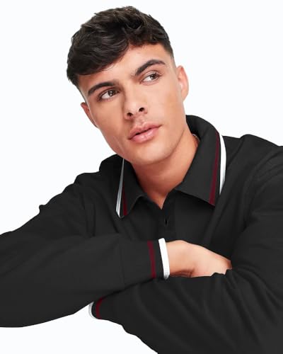 Image of Noble Monk Men's Cotton Blend Solid Regular Fit Polo Shirt