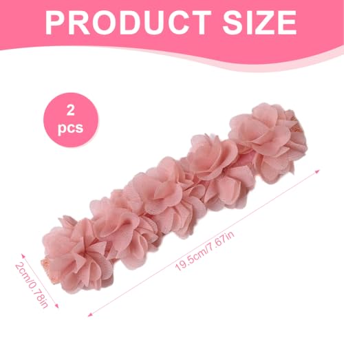 WeddHuis 2 Stücke Baby Haarband Chiffon Blume Stirnband Blume Krone Baby Haarschmuck Neugeborenes Baby Kleinkind Kinder Neugeborenes Haarreifen Floral Geburtstag Haarband Baby Mädchen