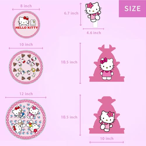 Pink Cat Birthday Party Supplies Decorations, 3 Tier Cupcake Stand, Birthday Dessert and Cake Display Stand for Kawaii Party by Generic - Image 2