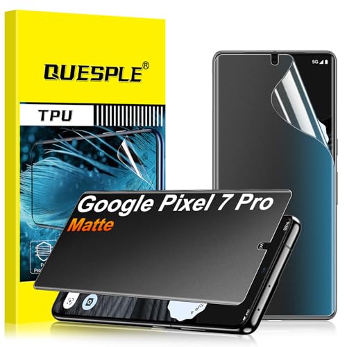 QUESPLE 2 Pack for Google pixel 7 Pro Anti-Glare Matte Privacy Screen Protector 6.7 inch Smooth and Responsive Touch Flexible EPU Film [Support Fingerprint Unlock] [Self-Healing] [Not Glass]