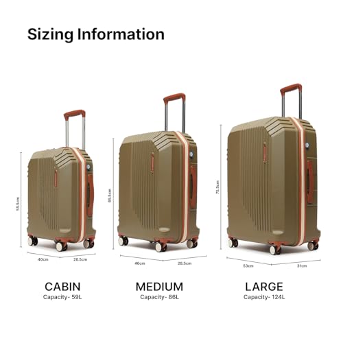 Image of uppercase Vector (Large) 75cm, Check-in Sustainable Trolley Bag, Hardsided Anti-Scratch 8 Wheel Double Spinner Luggage, TSA Lock & Anti-Theft Zippers, Suitcase for Unisex, 2000 Days Warranty (Brown)