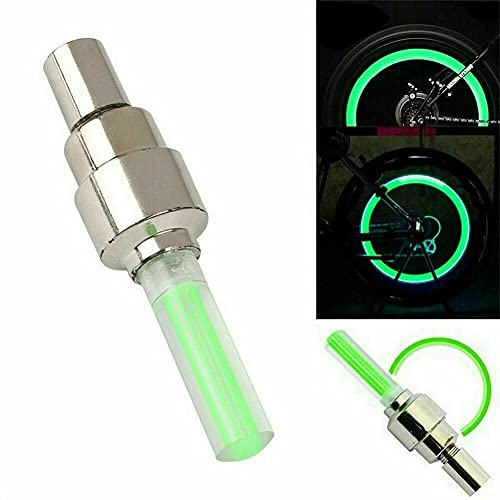 Motorcycle Non-Flashing Tire Valve Stem Led Covers 2-Piece Green #TOP18
