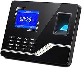 JUJETO Employee Time Clock, Time Clock Multifunctional Fingerprint Attendance Machine Network Export Type Fingerprint Machine Office Punch Clock, Fingerprint Attendance