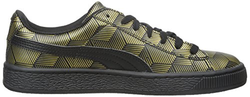 PUMA Women's Basket Classic Metal Sneaker,Black,8 B US