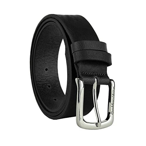 Photo de GIANMARCO VENTURI Ceinture Homme en Cuir Véritable, Made in Italy, Ajustable, Largeur 4 cm
