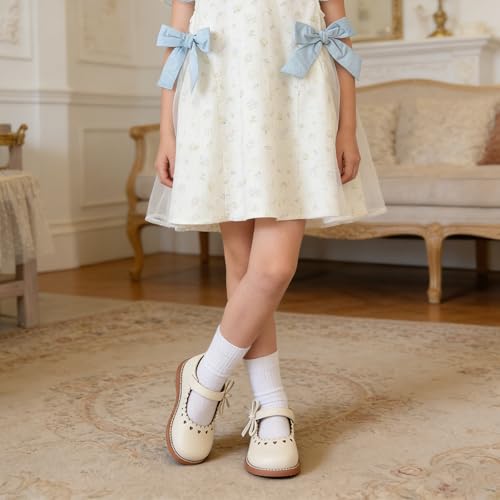 Image of Flaryzone Toddler Little Girl Mary Jane School Uniform Oxfords Flat Dress Shoes