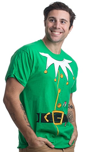 Santa's Elf Costume - Jumbo Print Novelty Christmas Holiday Humor Unisex T-Shirt-Adult,L Green