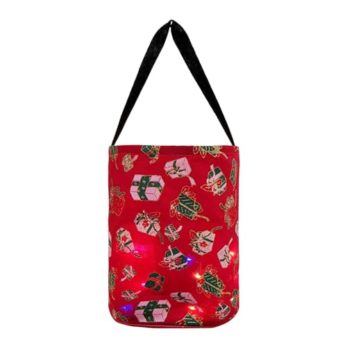 Secchio di Halloween a LED,Borsa regalo luminosa di Natale - Sacchetti natalizi luminosi a led, sacchetti luminosi per caramelle natalizie, sacchetti luminosi per caramelle con fiocchi di neve Kasmole