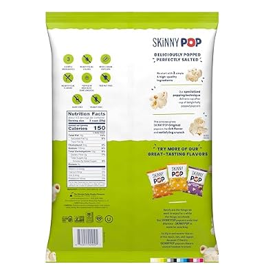 SkinnyPop Popcorn, Original, Whole Grain, Dairy-Free Snack, 4.4oz Bag