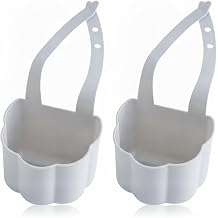 HomeSoGood 2Pcs Plastic Hanging Storage Basket Sink Drain Rack Sponge Soap Debris Rack Faucet Organizer Shelf Portable Home Kitchen Tools3.54inch,Grey