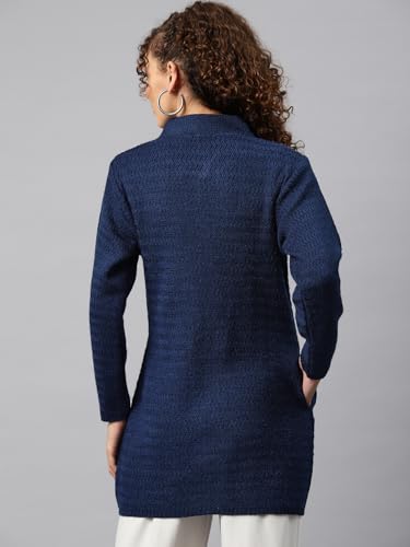 Image of One femme Women's Woollen Solid Color Coat