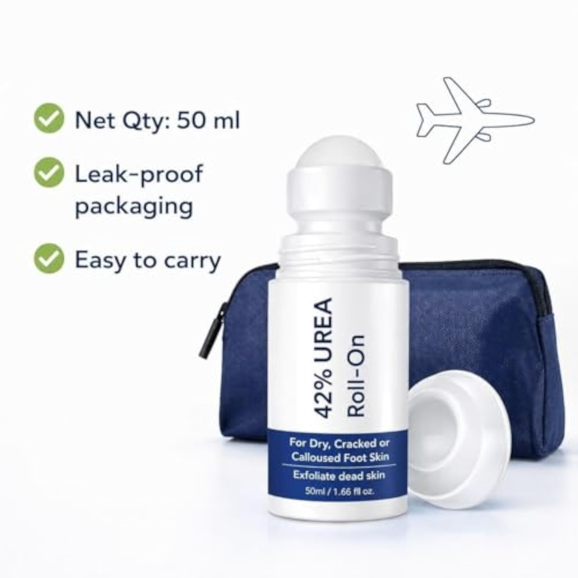 42% Urea Roll-On for Dry, Cracked or Calloused Foot Skin, 50ml