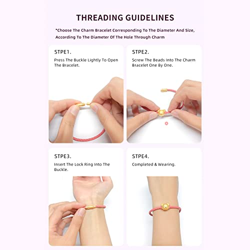 Zhou Liu Fu Charm Bracelets Leather Bracelets Cuff Bracelets With Stainless Steel String Bracelet Friendship Bracelets Aesthetic Bracelet For Women Men Couples Link Bracelets Red Black Pink Grey #TOP4
