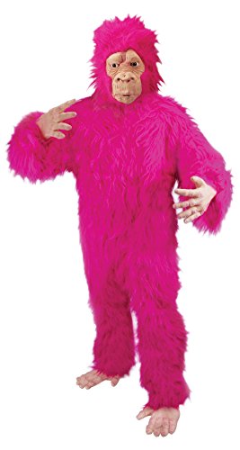 Loftus Halloween Fuzzy Gorilla Adult Costume, Pink, One Size