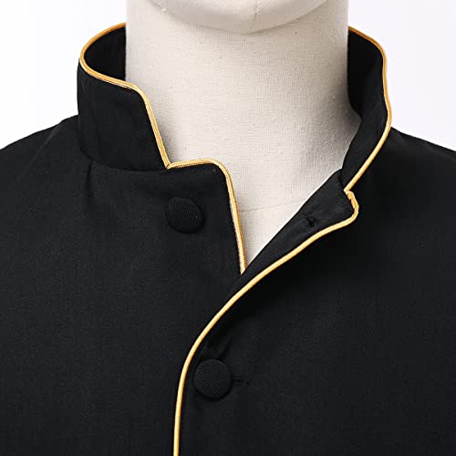 Mens Clergy Coat Church Priest Robe Vestment Stand Up Collar Button Down Top Outwear for Pastor4