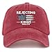 Rejecting King Since 1776 American Vintage Flag Hats for Mens Fashion Washed Wine Red