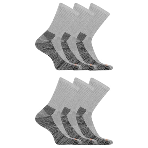 Image of Merrell Unisex Adult Men's and Women's Durable Everyday Work Crew Socks - 3 & 6 Pairs - Anti-odor Cotton