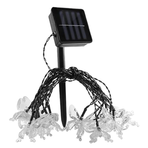 Toyvian Luces Solares Exteriores con Diseño de Mariposas Impermeables LED para Jardín Patio Césped Decoración Festiva Resistente al Agua