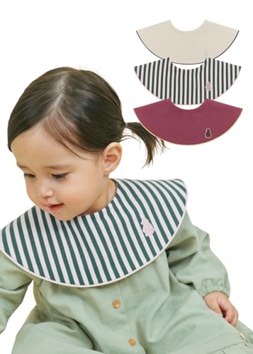 [Konny] Rj[xr[X^C Zbg Baby Bib 360°[O 悾ꂩ zE Vv ̎q j̎q xr[R[f oYj  v[g 3-E(Neutral Beige, Pink Green, Plum 
