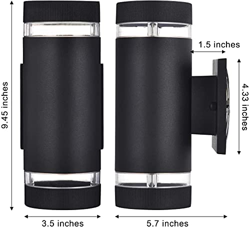 Outdoor Wall Light,Bling Exterior Lighting - Etl Listed,Aluminum Waterproof Wall Mount Cylinder Design - Up Down Light Fixture For Porch, Backyard And Patio (Cylinder 3 Pack) #TOP1