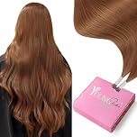 YoungSee Nano Hair Extensions Copper 16inch Cold Fusion Nano Rings Hair Extension Ginger 25g Reflections Nano Bead Hair Extensions Ginger for Wedding Silky Straight 25s Tangle Less