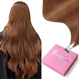 YoungSee Extension Cheveux Nano Cuivre 35 cm Extension de Cheveux Humain à Froid Cuivre Extension Nanoring 1g/meche Extension Cheveux Humain Nano Tip 50Brin/50G