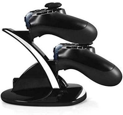 PS4 Dual Controller Dock (Holds and Charges Upto 2 Game Pad Controllers During Charge) - Designed by Orzly Exclusively for Sony Playstation 4 (PS-4) Traditional Type Game Pads