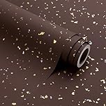 RUSPEPA Chocolate Brown Wrapping Paper Roll - Mini Roll - 43.2cm x 5m - Chocolate Brown Gold Design with Silky Touch Perfect for Birthday, Wedding, Baby Shower