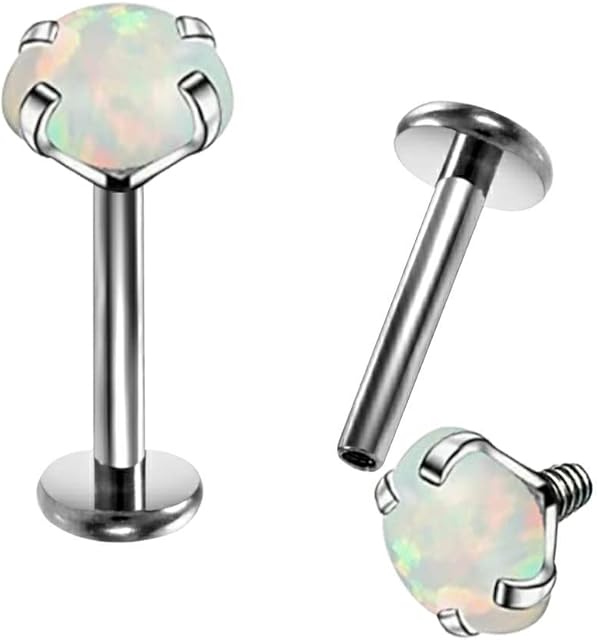 OUFER G23 Solid Titanium Labret Piercing 16G Internally Thread Lip Ring Cartilage Earrings Tragus Helix Piercing