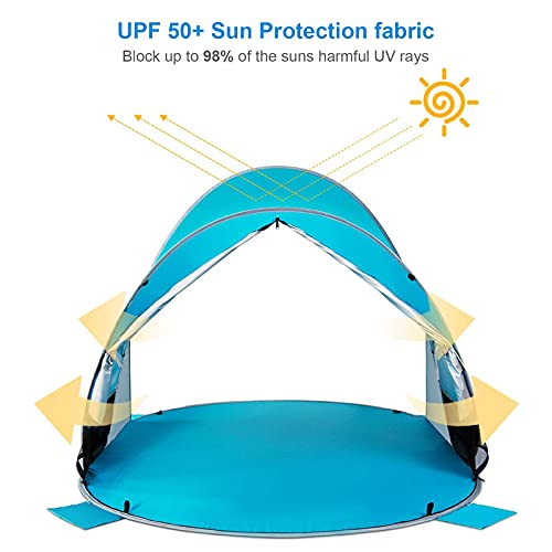 Wolfwise Upf 50+ Easy Pop Up 3-4 Person Beach Tent Sport Umbrella Instant Sun Shelter Tent Sun Shade Canopy #TOP3