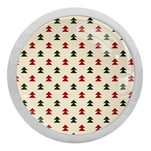 Boutons de placard de cuisine de 3,5 cm en verre pour commode de Noël, lot de 4