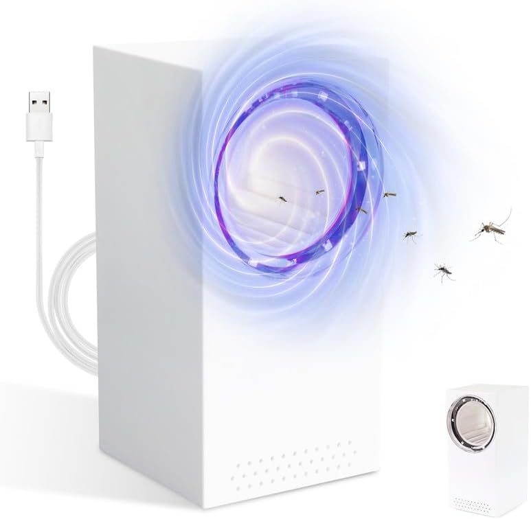 Tiptop Home Elektromos Rovarcsapda - UV Fényes USB Szúnyogirtó Lámpa, Hordozható Légycsapda Beltéri és Kültéri Használatra, Csendes Működés