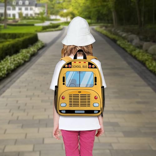 Image of School Bus Toddler Backpack for Little Kids Water Resistance Kindergarten Preschool Bags Children Schoolbag Cute 3D Cartoon Backpacks Gifts for baby Boys Girls