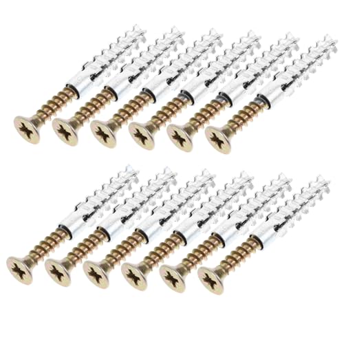 Cabilock Drywall Anchor Kit 40pcs Expansion Screws Set Wall Screws and Anchors for Drywall Plaster Walls Concrete Random Color