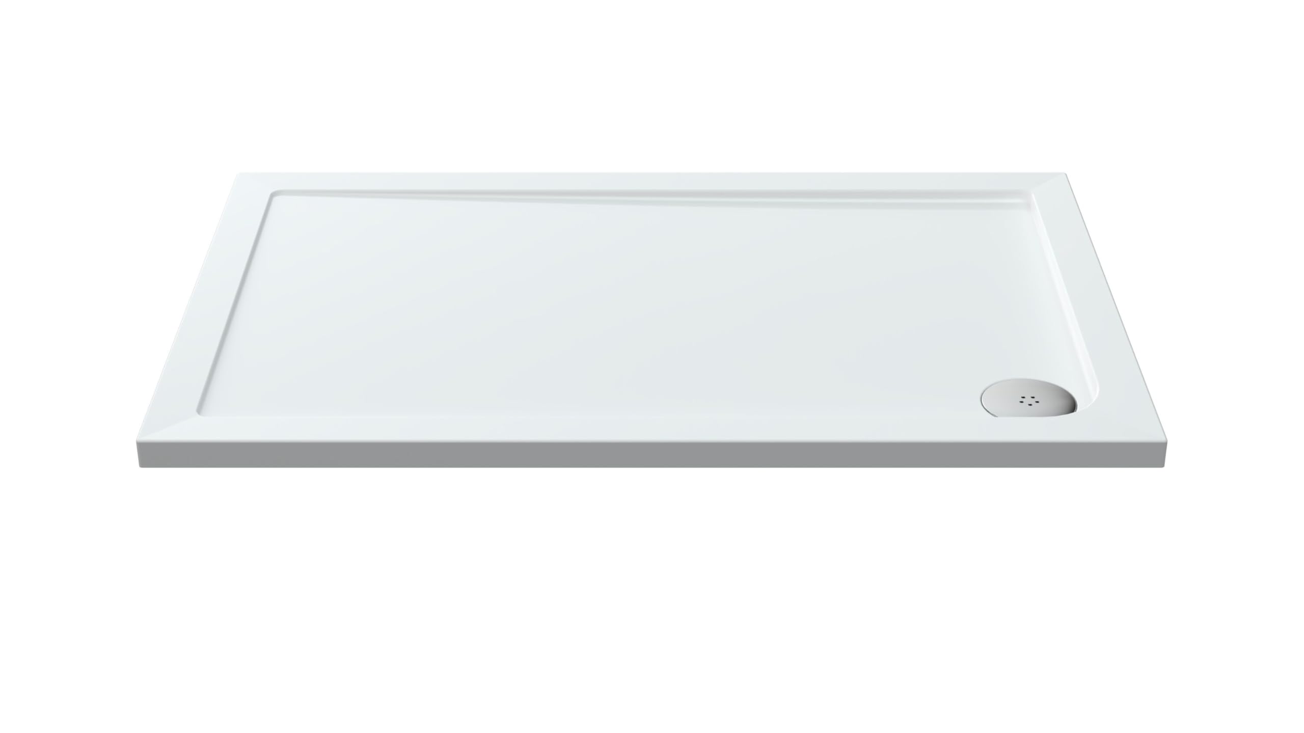 Balterley 1200 x 760 mm Rectangular Shower Tray, Slimline Shower Trays, Durable Stone Resin Base Trays for Bathroom Enclosure Cubicle, Central Waste Rectangular Tray for Wetroom Showers (White)