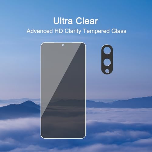 Image of Ailun 3 Pack Privacy Screen Protector for Galaxy S25 Edge [6.7 inch] + 3 Pack Camera Lens Protector, Anti Spy Private Tempered Glass Film, Case Friendly, [9H Hardness] - HD [6 Pack]