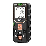 Amazon Brand - Umi Telemetre Laser, 70M/229Ft Metre Laser, Telemetre Portable IP54 avec 2 Niveaux de Bulles, Précision ±2 mm, Mesure de l'aire, Grand écran LCD Rétro-éclairé, Bouton Muet