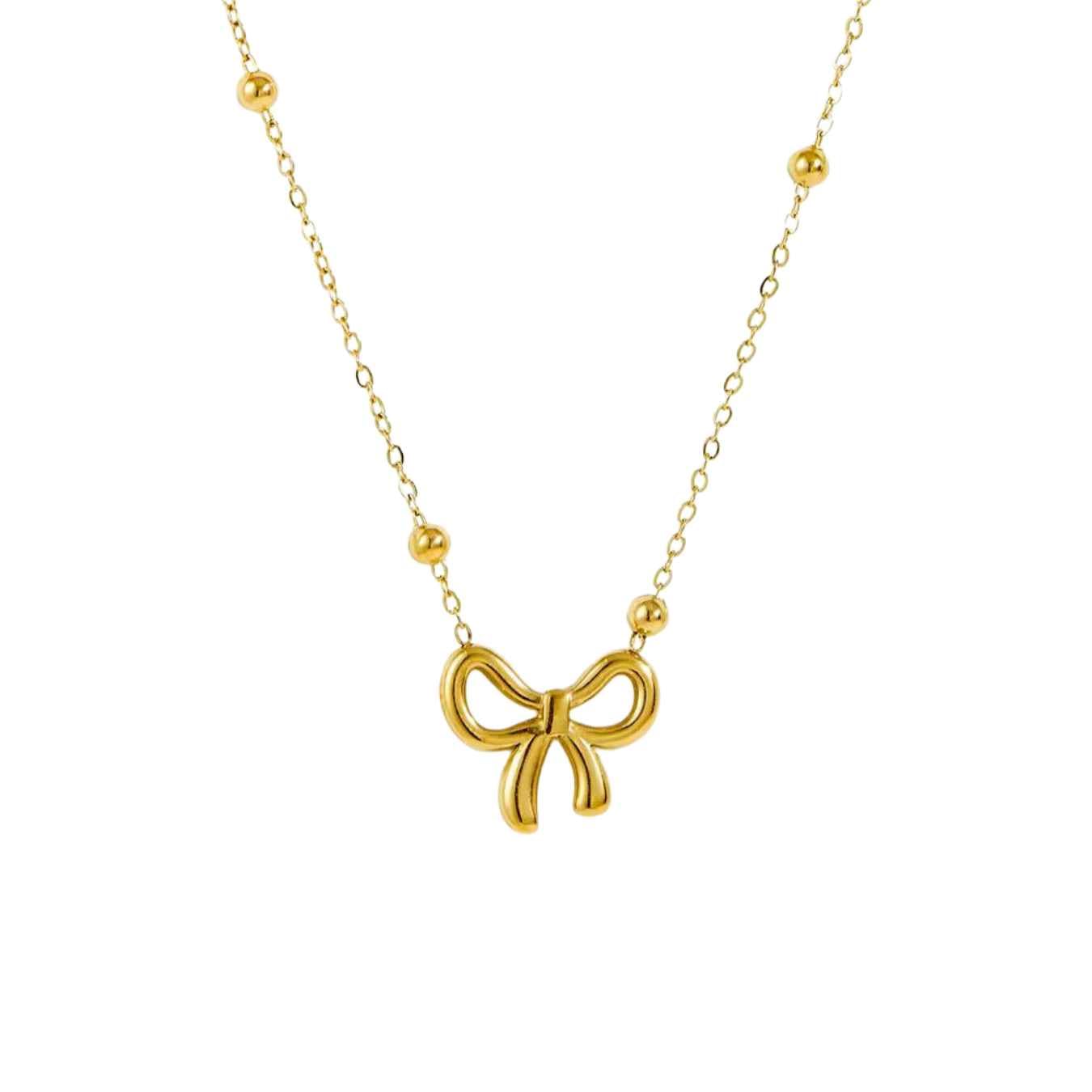 18K Real Gold Plated Bow Tie Pendant Necklace for Women - Gift for Girls & Women | Anti-tarnish Necklace Bow Pendant Chain, Stylish & Trendy Necklaces for Ladies-image-19