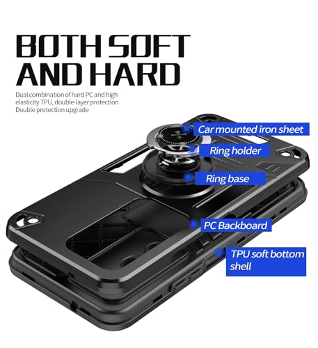 Coque Xiaomi Redmi 15 de qualité militaire noire double couche Svart - 2
