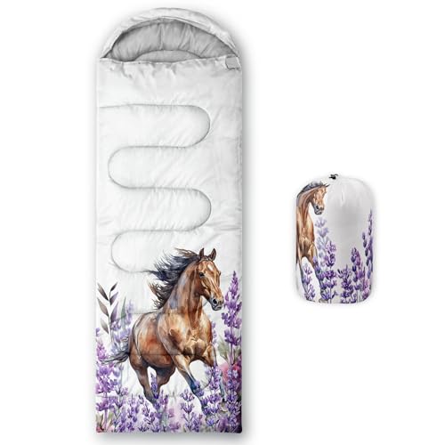 AILONEN Horse Camping Sleeping Bags for Girls Boys Adults Backpacking,Cold Weather & Warm,Lightweight Compact Camping Backpacking for Warm Camping Hiking Outdoor Travel Hunting