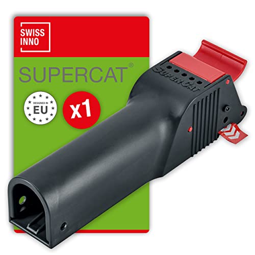 SWISSINNO Mouse Trap No See No Touch. Effective, non-contact + non-visible Catch + Kill with no-fail catching. Pre-baited with Food Bait. Humane Certified Design, Easy to Use, Safe + Reusable (1x)