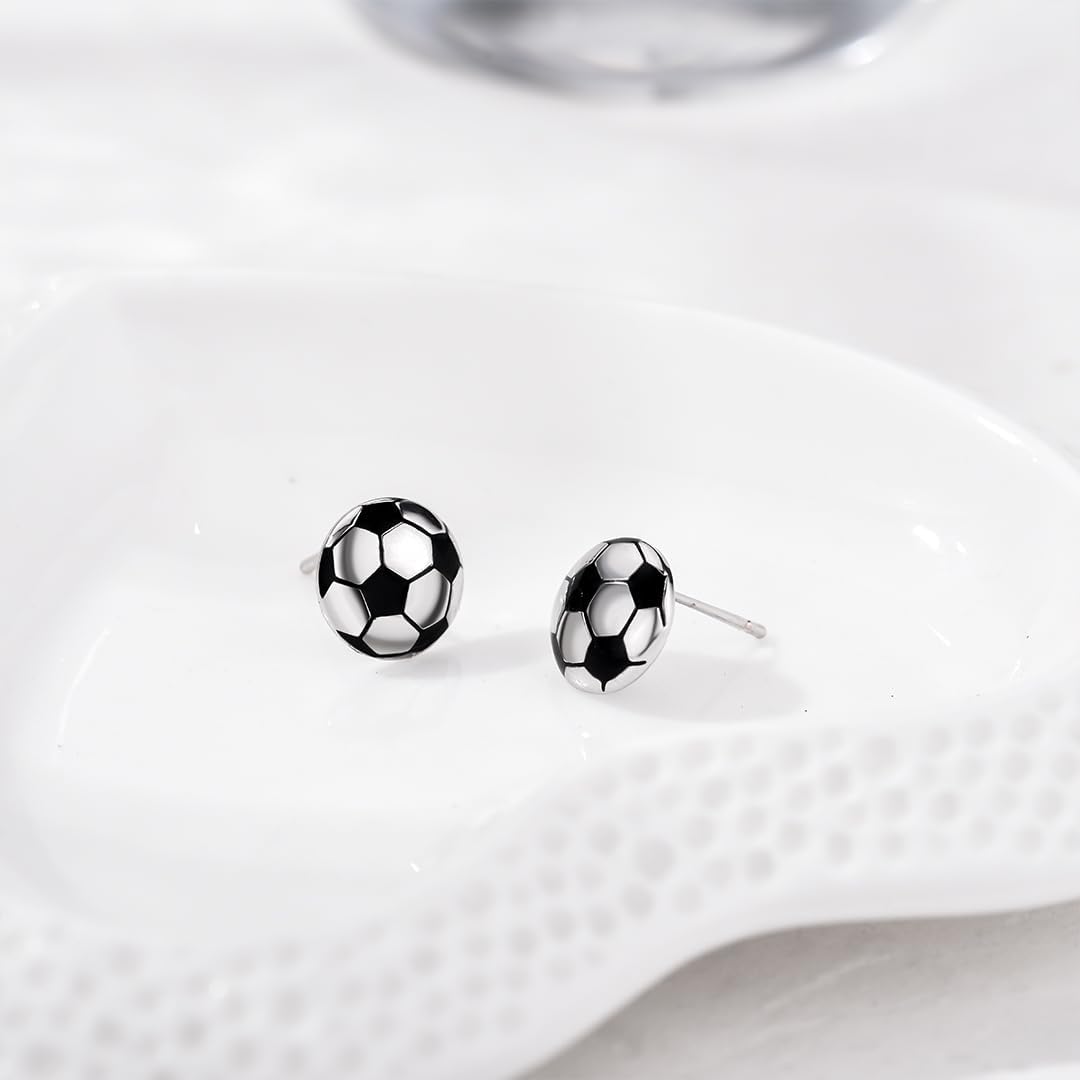 Soccer Earrings for Women Soccer Ball Stud Earring Jewelry Gifts - Image 5