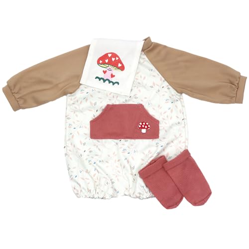 ZWOOS Ropa para Muñecas Bebés 50-55 cm, Lindo Conjunto de Algodón Compatible con Reborn y Más (Champiñón)