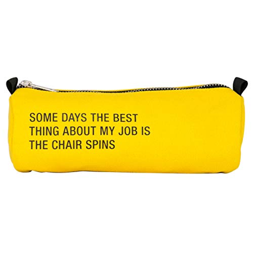 Best Thing About My Job Is The Chair Spins Yellow Pencil Case